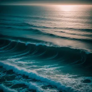 Serene Summer Sunset over Tropical Sea