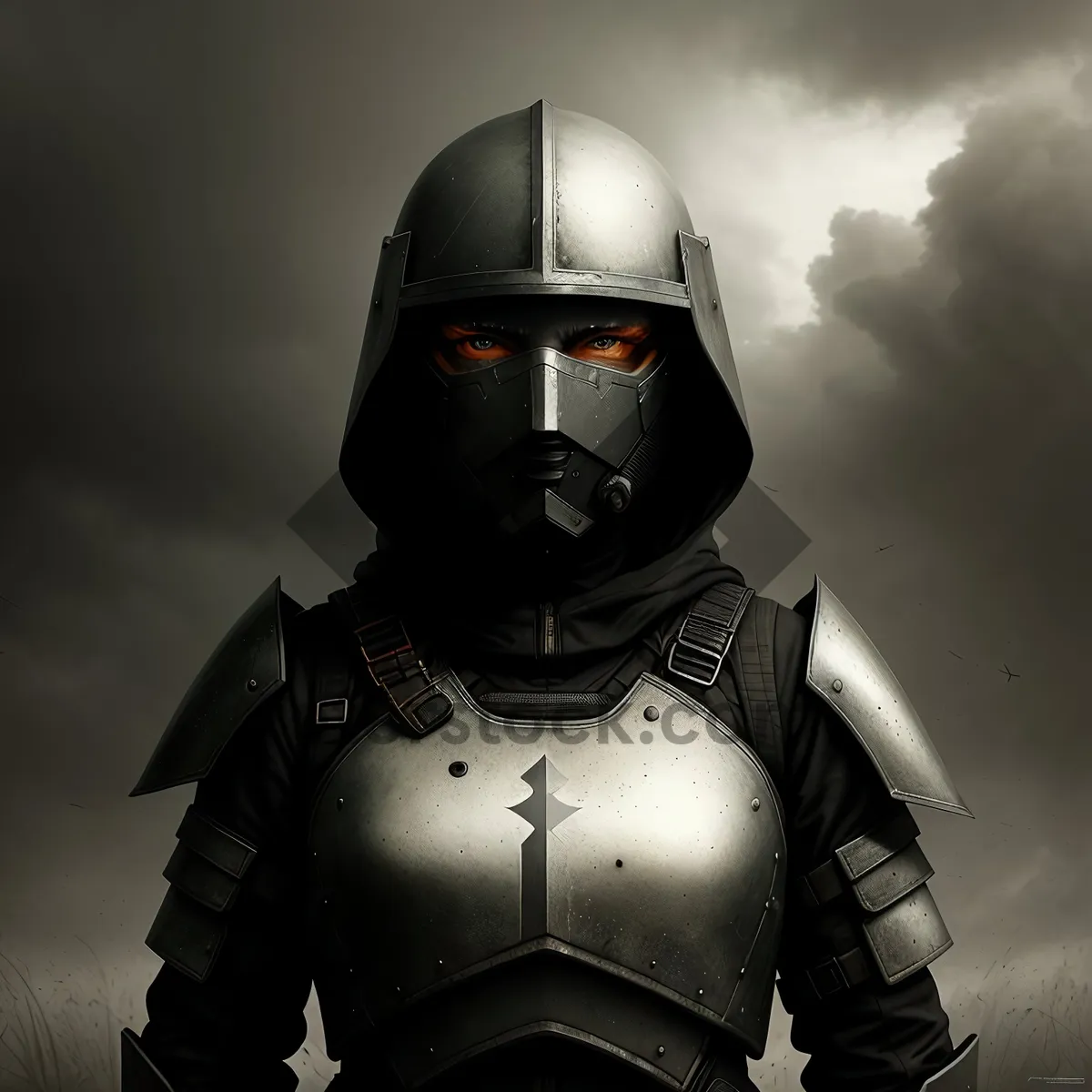 Picture of Warrior's Protective Helmet: Armored Mask for Safety