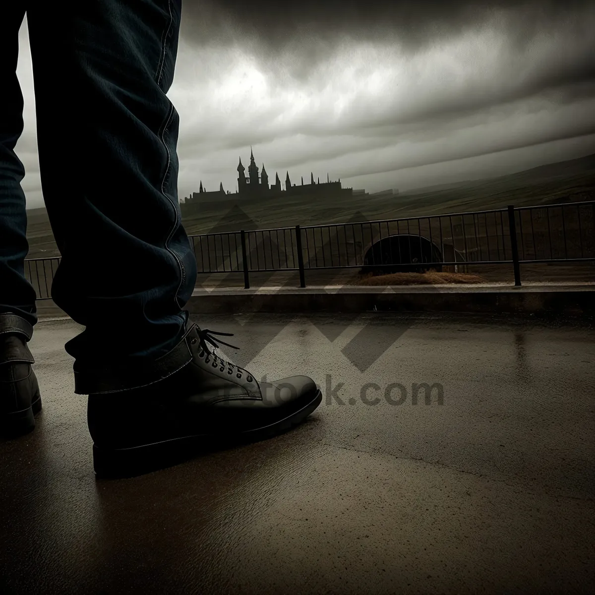 Picture of Man's Leg in Skateboard Loafer Footwear