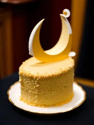 Delicious Breakfast with Sweet Cake and Hot Coffee"
or
"Refreshing Morning with Tasty Pastry and Hot Tea