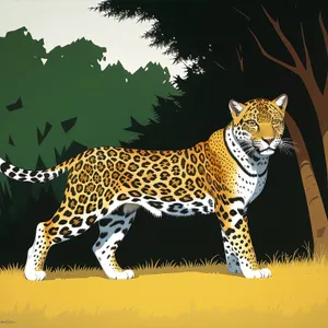 Safari Leopard: Majestic Feline with Spotted Fur