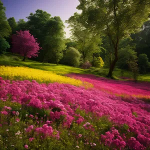 Colorful Rhododendron Blooming in Beautiful Park