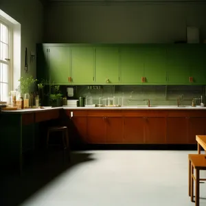 Modern luxury kitchen interior design with wood furniture