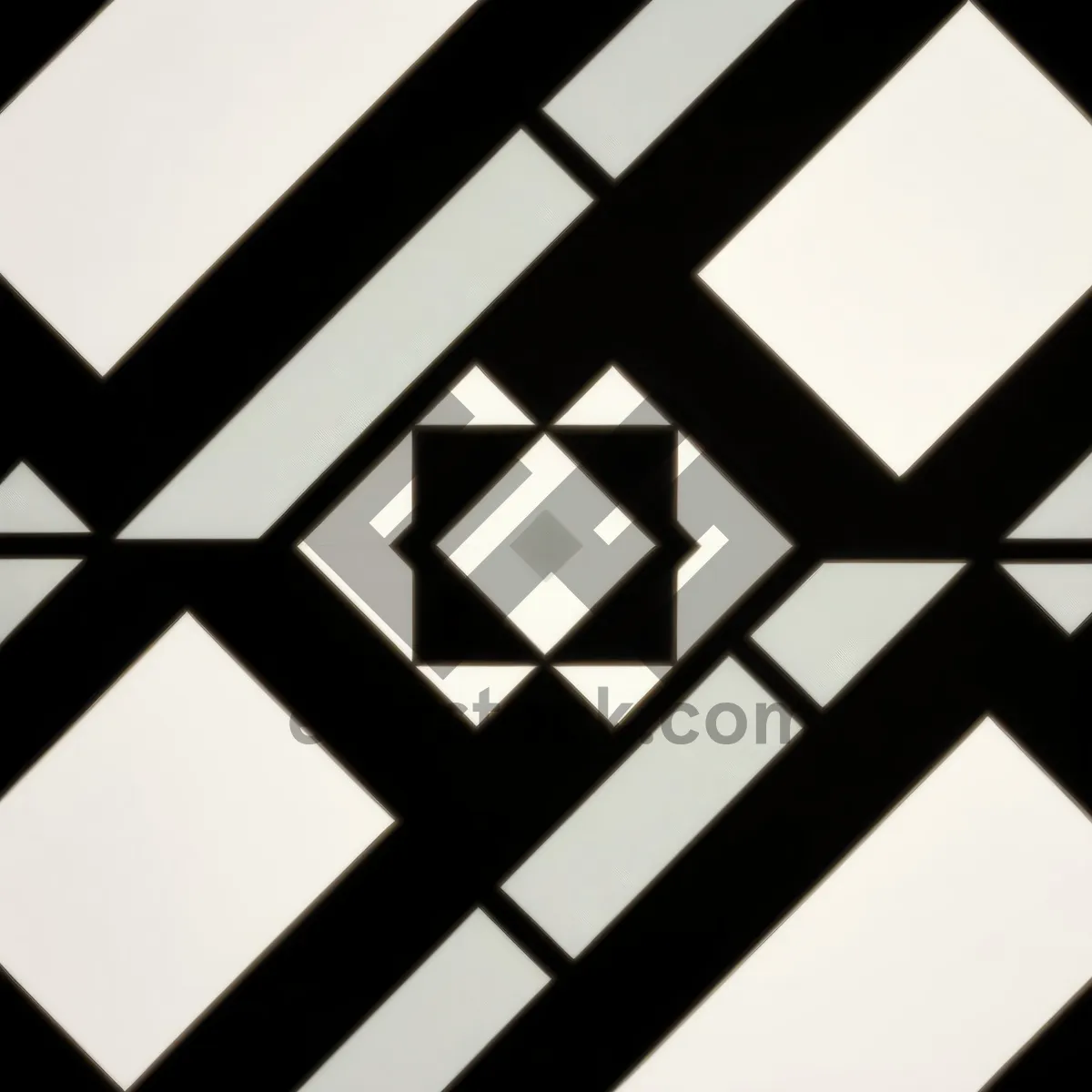 Picture of Geometric Mosaic Grid Art: Black Graphic Checkered Pattern