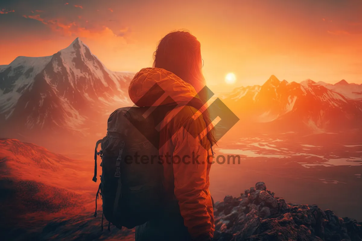 Picture of Twilight Skyline with Mountain Tent Silhouette