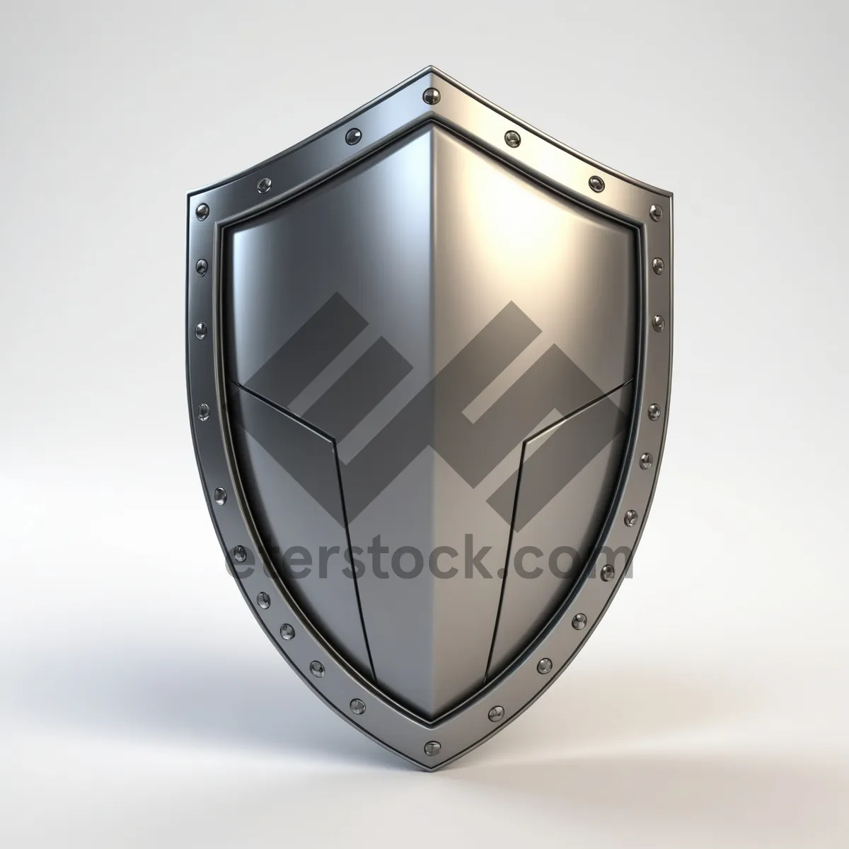 Picture of Shiny metal shield graphic design icon