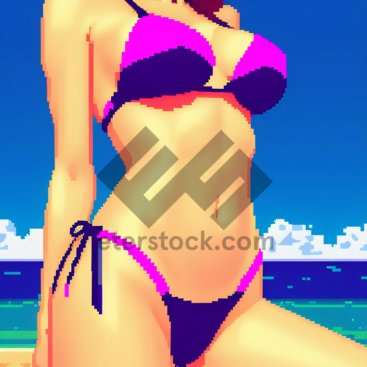 Picture of Exotic Beachwear: Sensual Summer Swimsuit Fashion on the Gorgeous Ocean