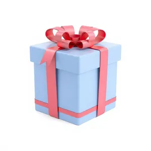 Gift Box with Ribbon and Bow - 3D Render