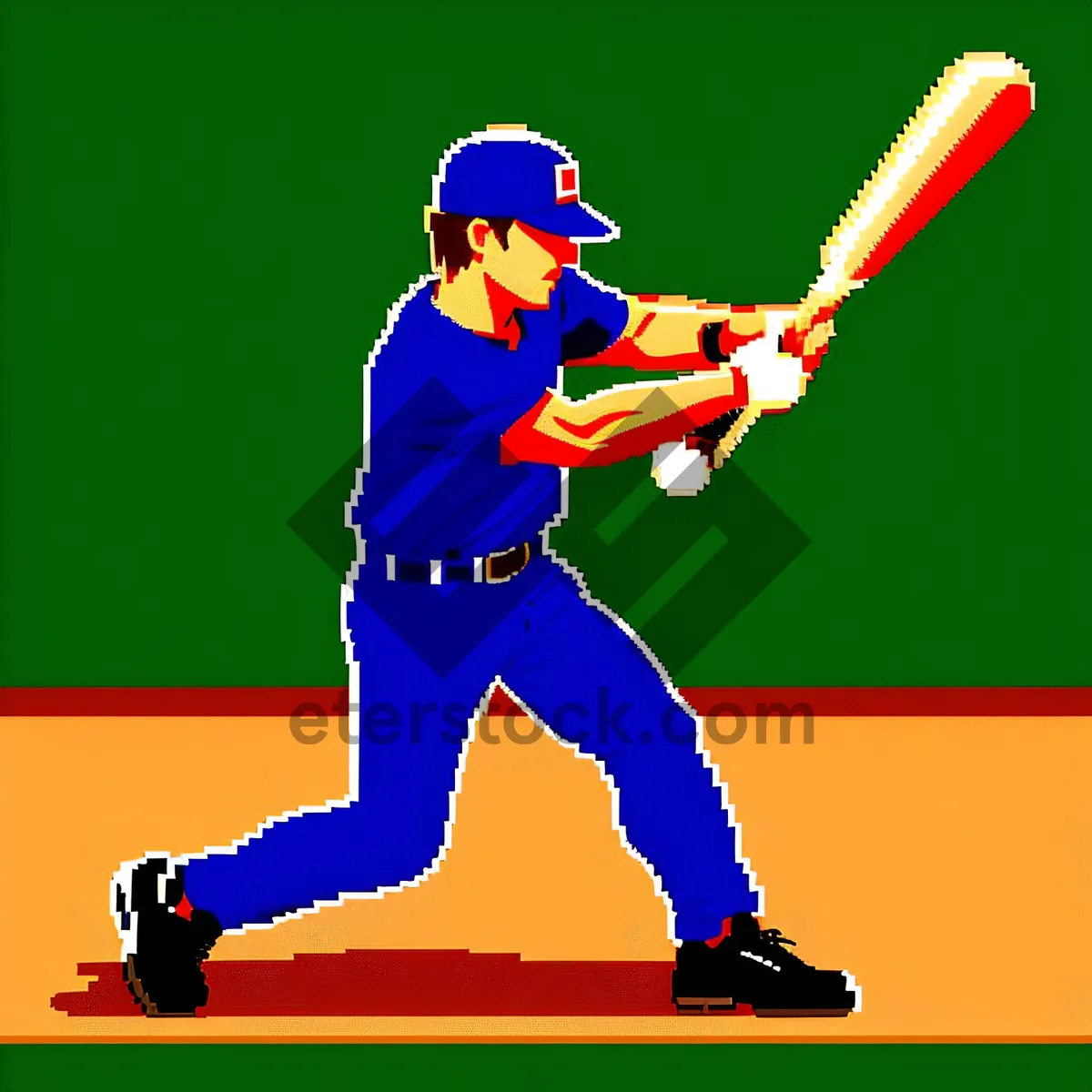 Picture of Silhouette of Athlete with Baseball Glove in Action