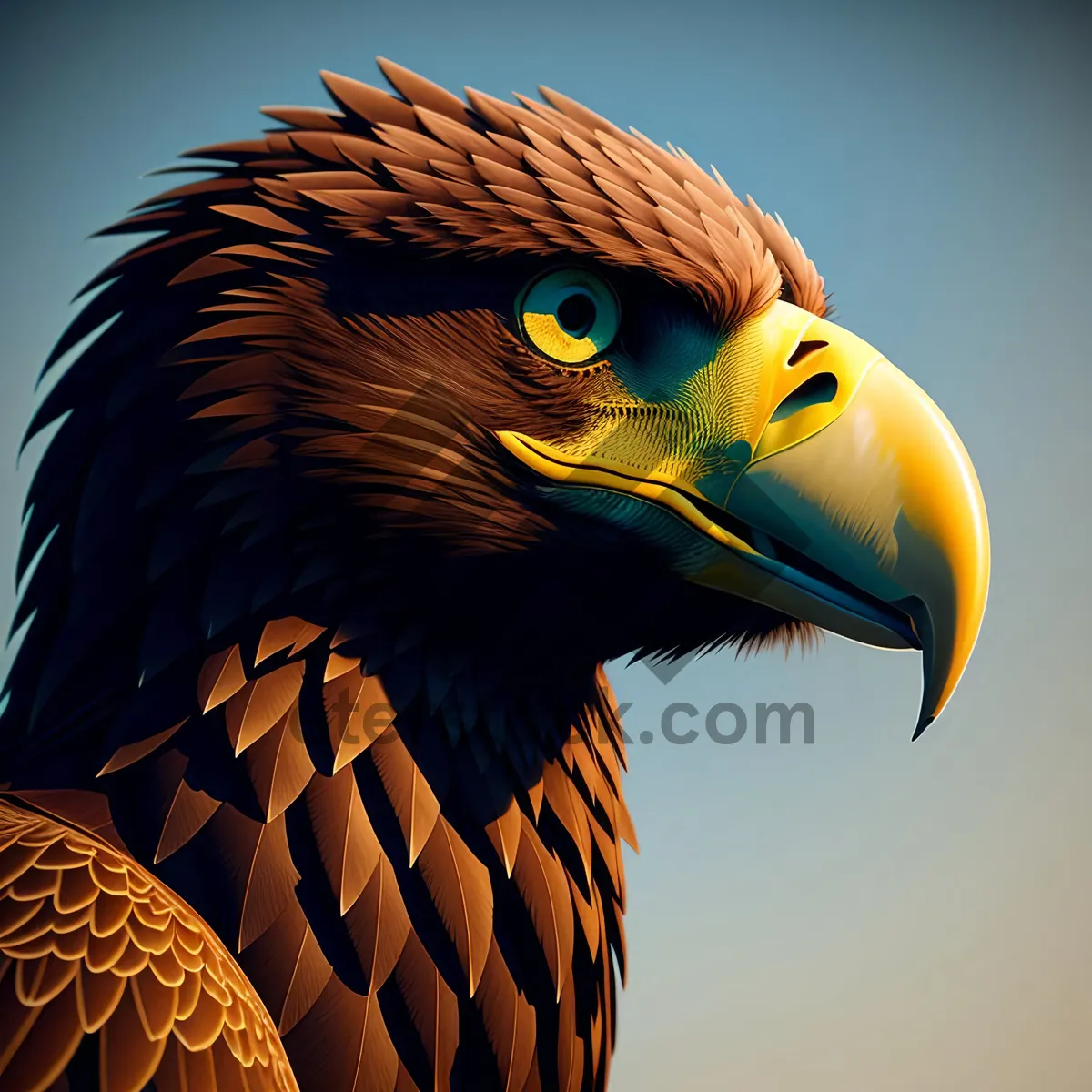 Picture of Colorful Avian Headshot with Vibrant Feathers