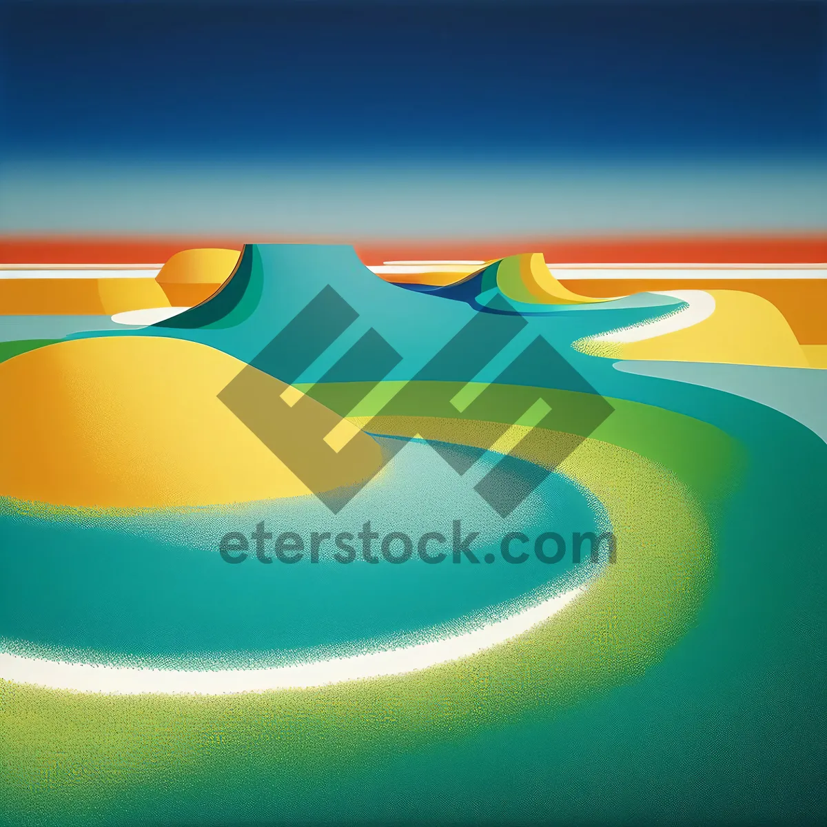 Picture of Colorful Wave Texture Graphic Art Design