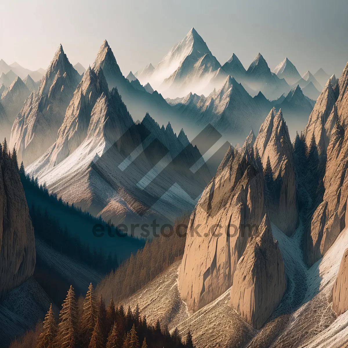 Picture of Majestic Canyon in Snow-Capped Mountains