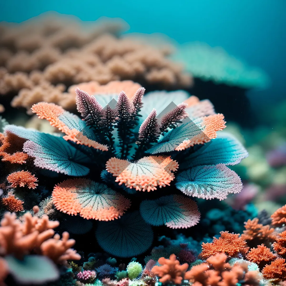 Picture of Colorful Marine Life in Tropical Reef