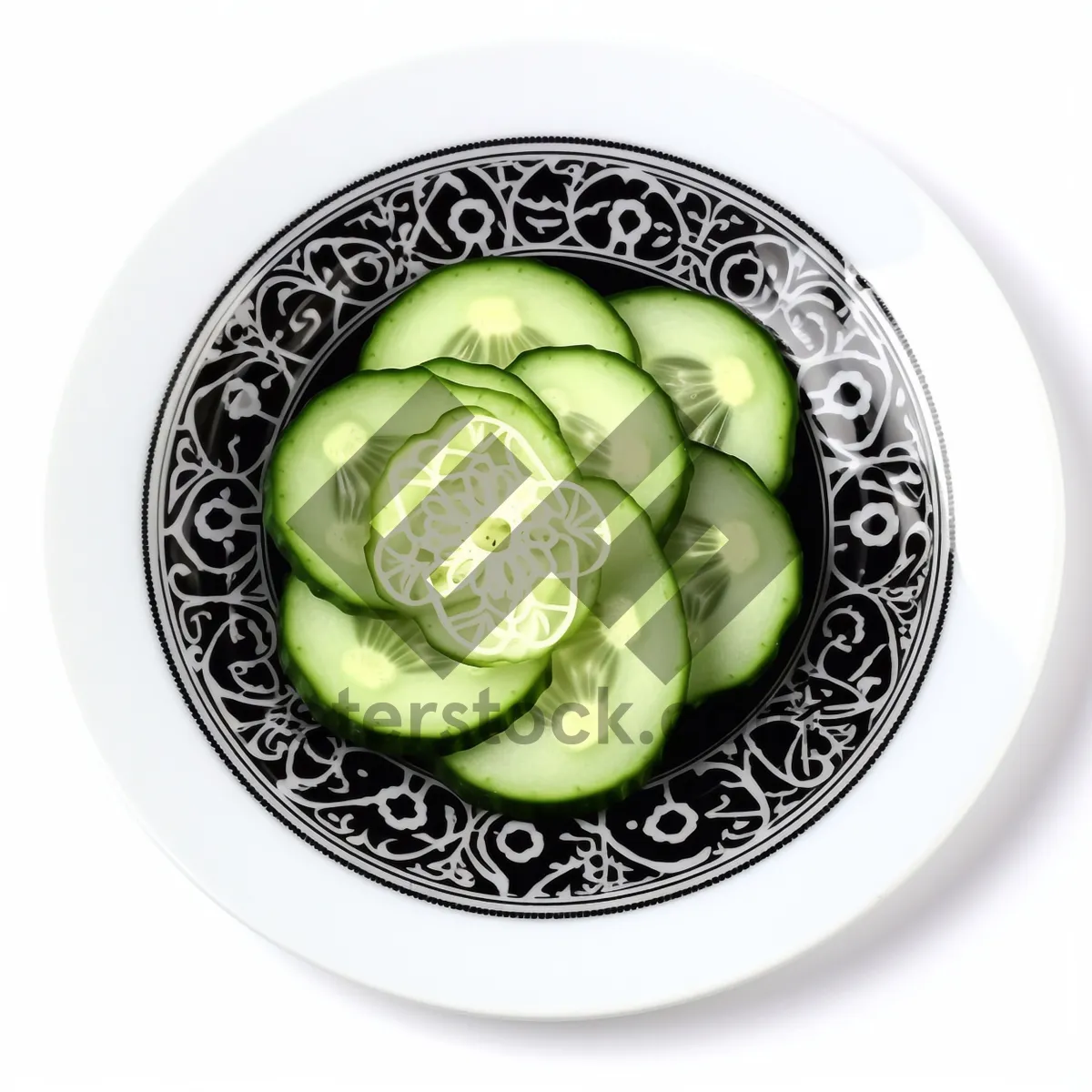 Picture of Fresh vegetable salad with peas and cucumber