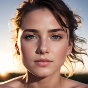 Radiant Brunette Model with Captivating Smile