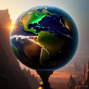 Globe in Wineglass: A 3D Planet in Perspective