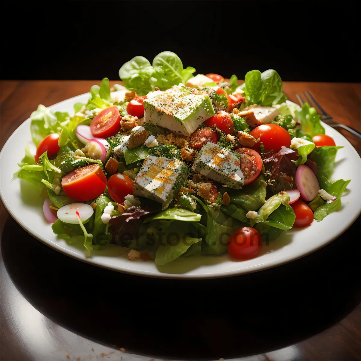 Picture of Nutritious bowl with fresh vegetables and cheese