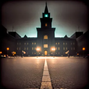 Enchanting Night View of Historic Palace by River