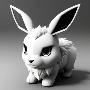 Cute Bunny Cartoon Character Ear Clip Art