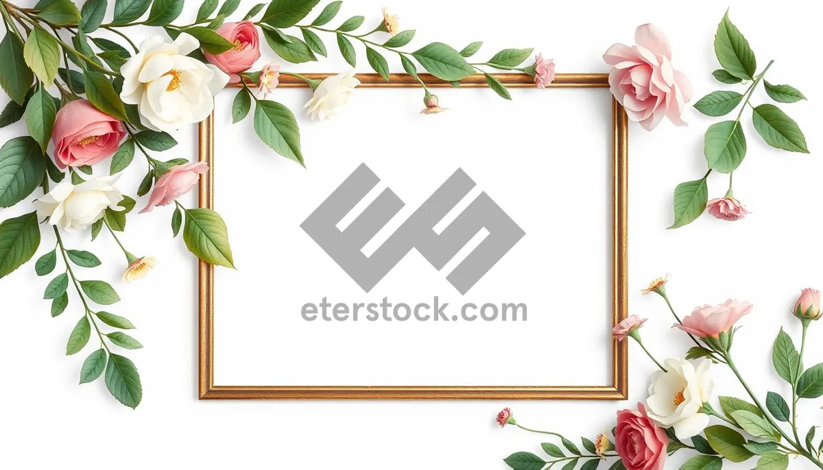 Picture of Vintage floral plant decoration card design frame