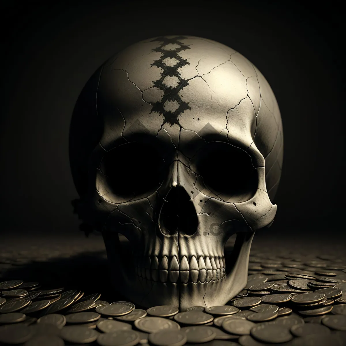 Picture of Skull Mask: Grim Pirate Skeleton Head - Horror