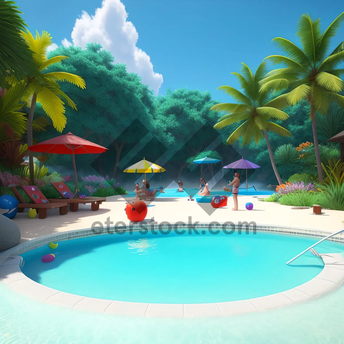 Picture of Summer paradise in tropical resort with pool