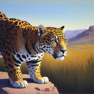 Fierce predator with striking orange stripes - Leopard