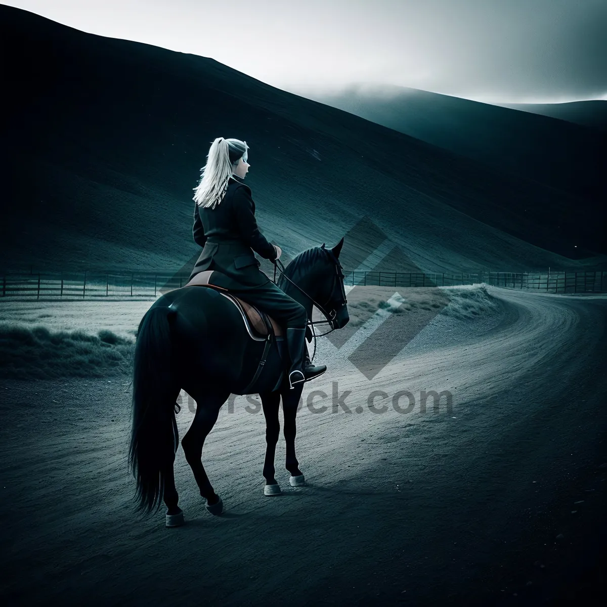 Picture of Serenity - Majestic Stallion Galloping across Beach at Sunset