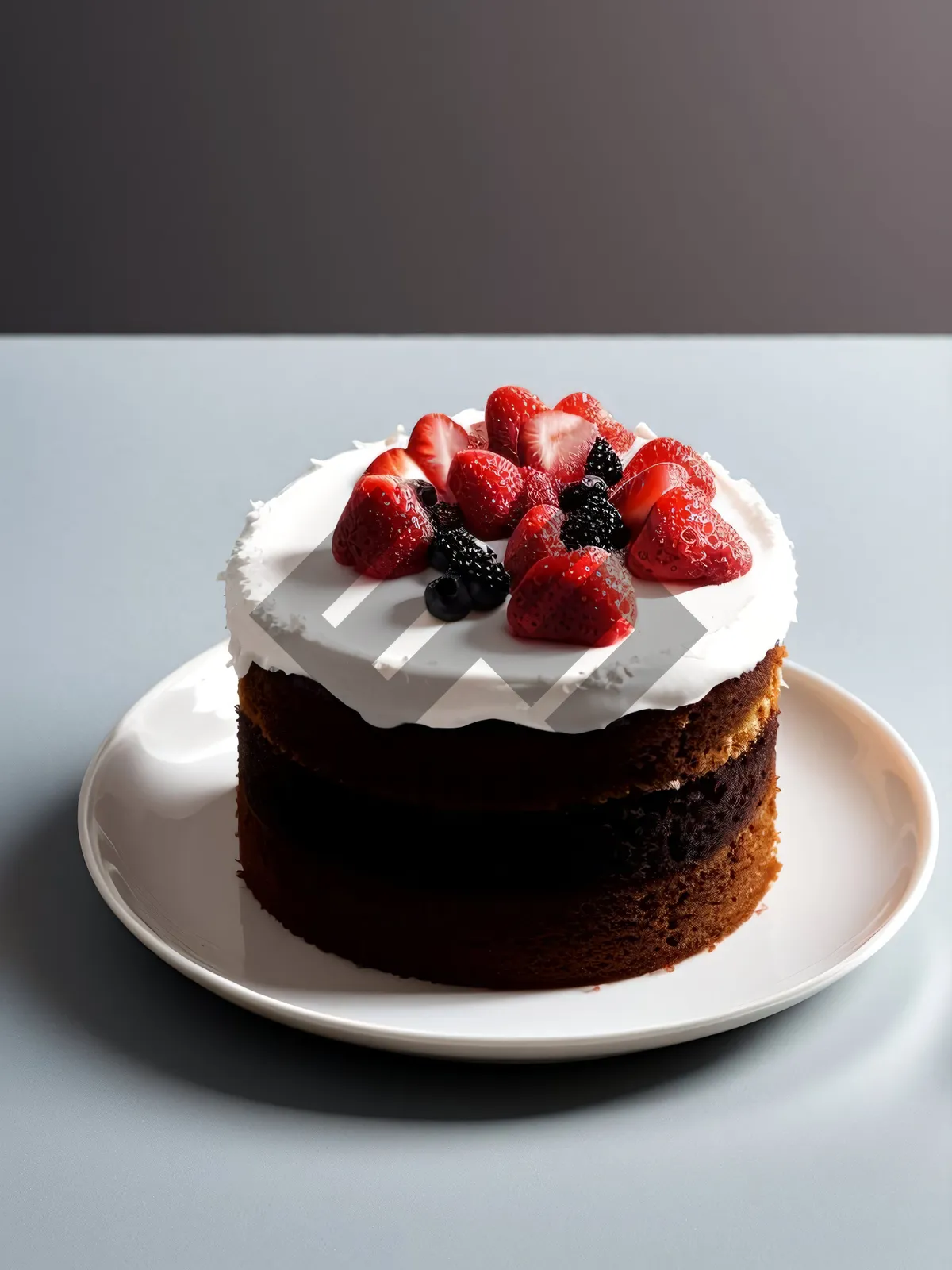 Picture of Delicious Berry Trifle with Fresh Berries and Cream