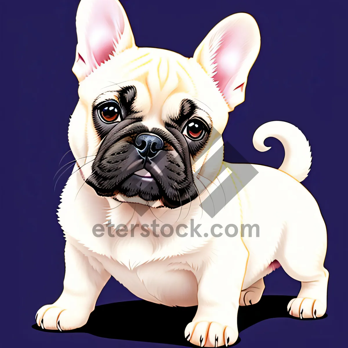 Picture of Bulldog puppy with endearing wrinkles and an irresistibly cute expression, capturing hearts with its charm
