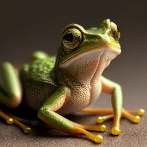 Colorful Eyed Tree Frog Peeping Out