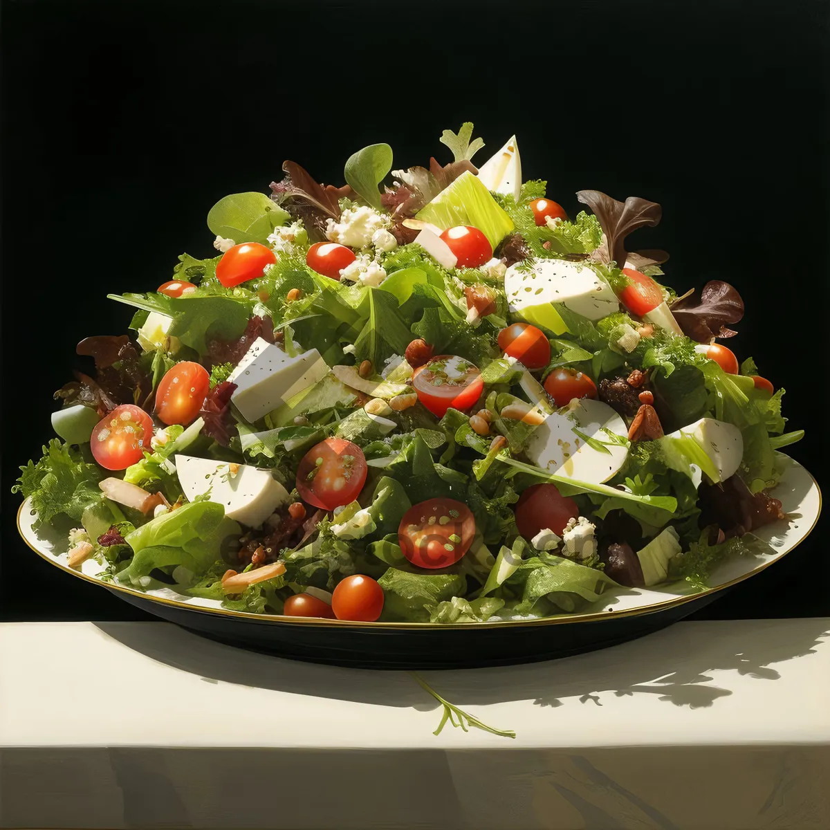 Picture of Fresh and delicious vegetable salad with tomatoes and peppers