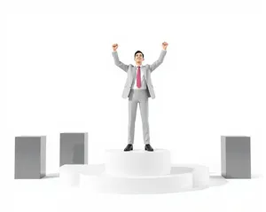 3D Silhouette of Business Player Golfer Character