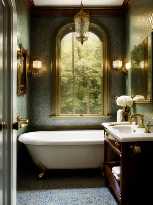 Modern luxury bathroom with clean tile, stylish sink, and elegant mirror