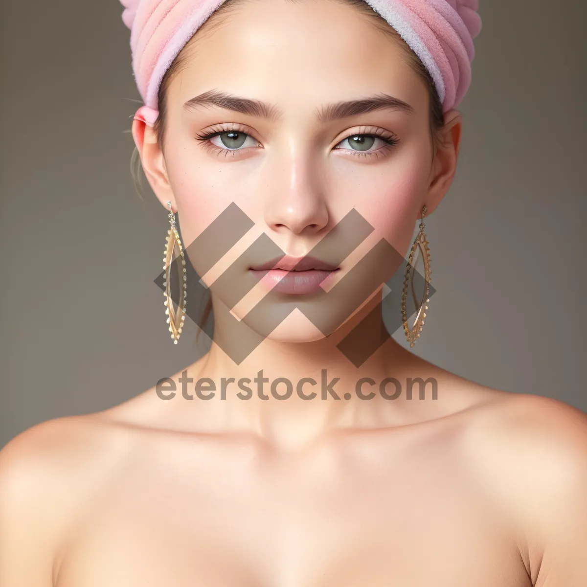 Picture of Captivating Beauty: Sensual Shower Cap Fashion Portrait