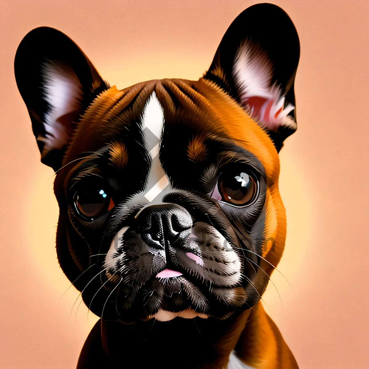 Picture of Adorable Bulldog Terrier: Studio Portrait of Playful Canine