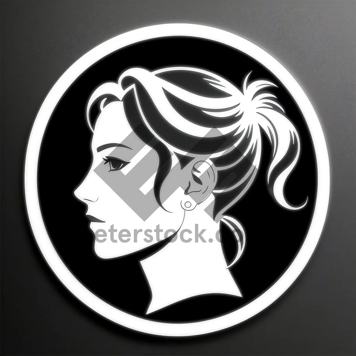 Picture of Black Floral Graphic Design - Artistic Haircut with Symbolic Pattern