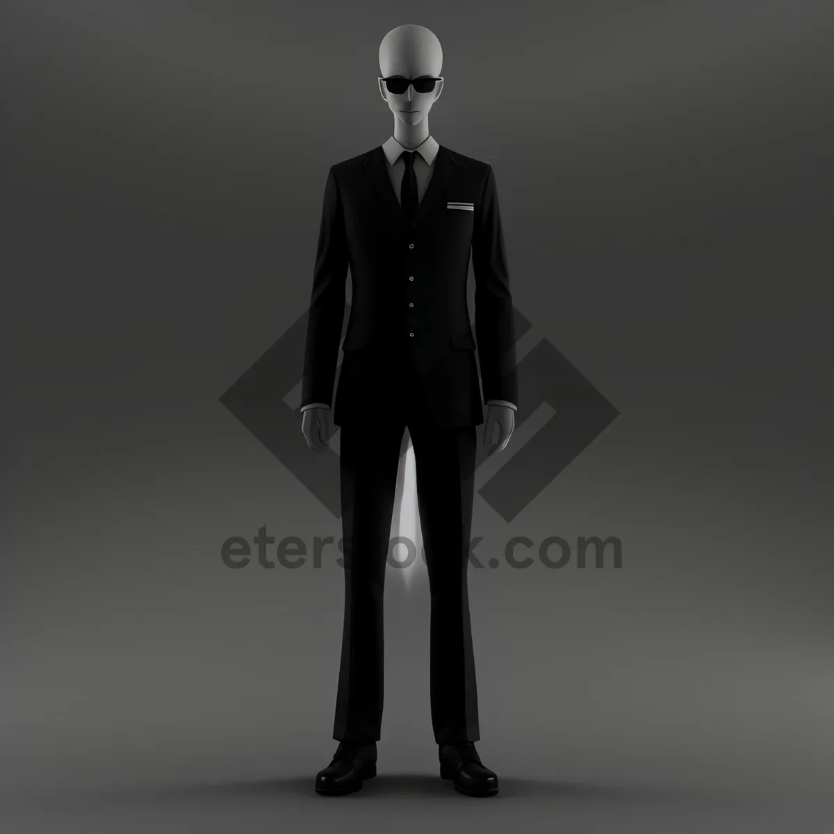 Picture of Silhouette of a Stylish Man in Black Suit