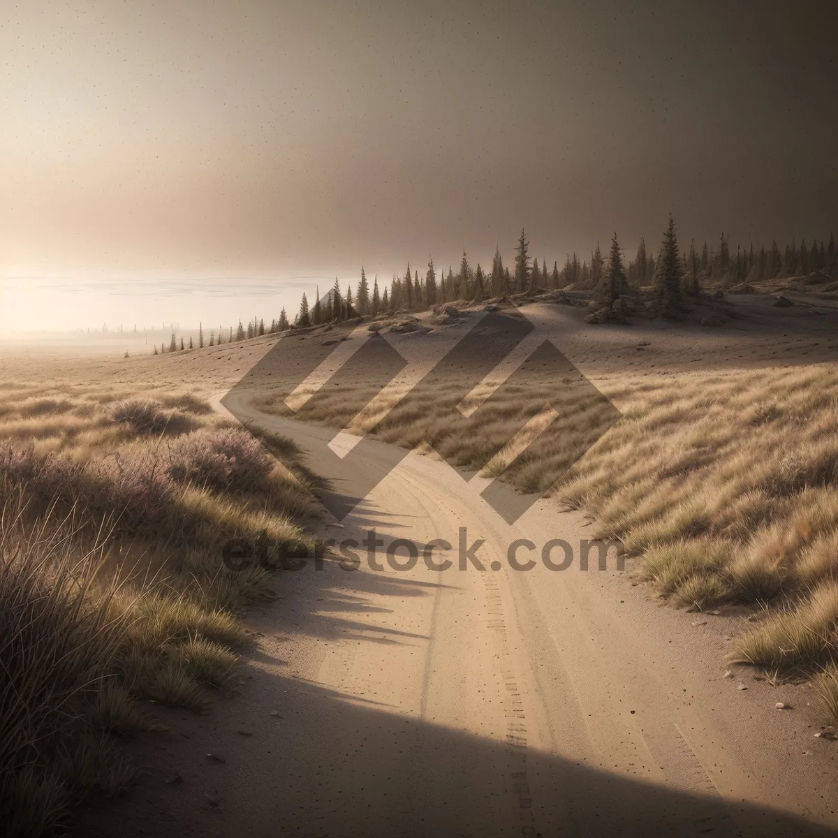Picture of Serene Sunset Over Vibrant Coastal Dunes