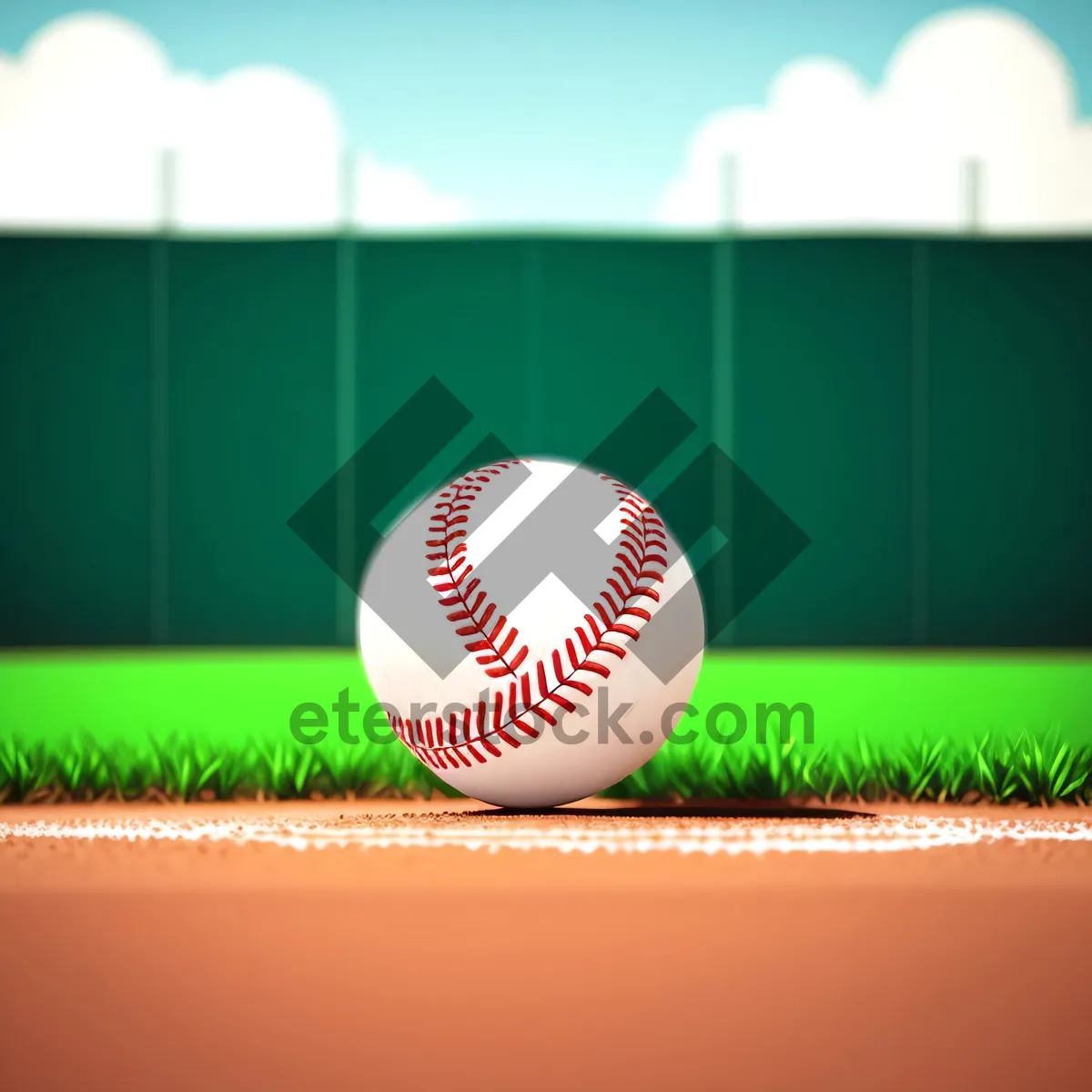 Picture of Baseball glove on grass - sport equipment