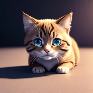 Playful Kitty Gazing With Whiskers and Curious Eyes