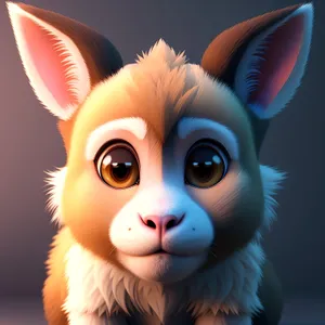 Cute cartoon animal with funny ears
