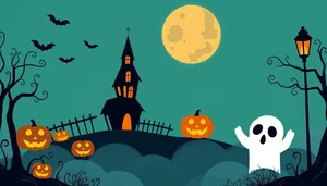 Moonlit Cemetery Celebration: Silhouettes, Stars, and Snow