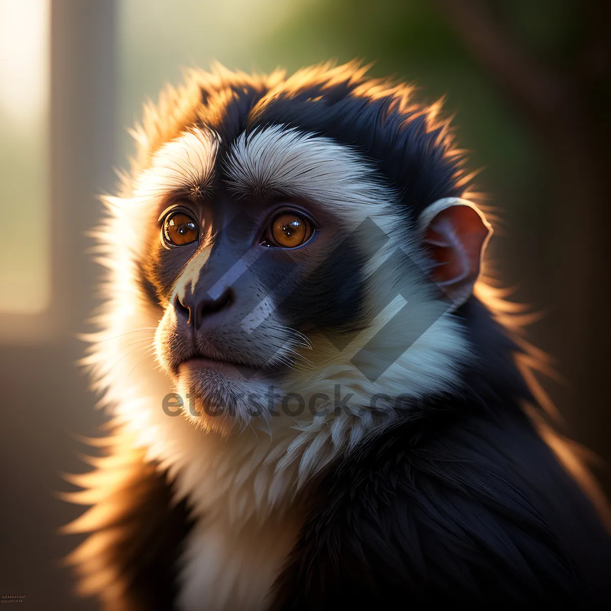 Picture of Cute Furry Primate with Big Eyes