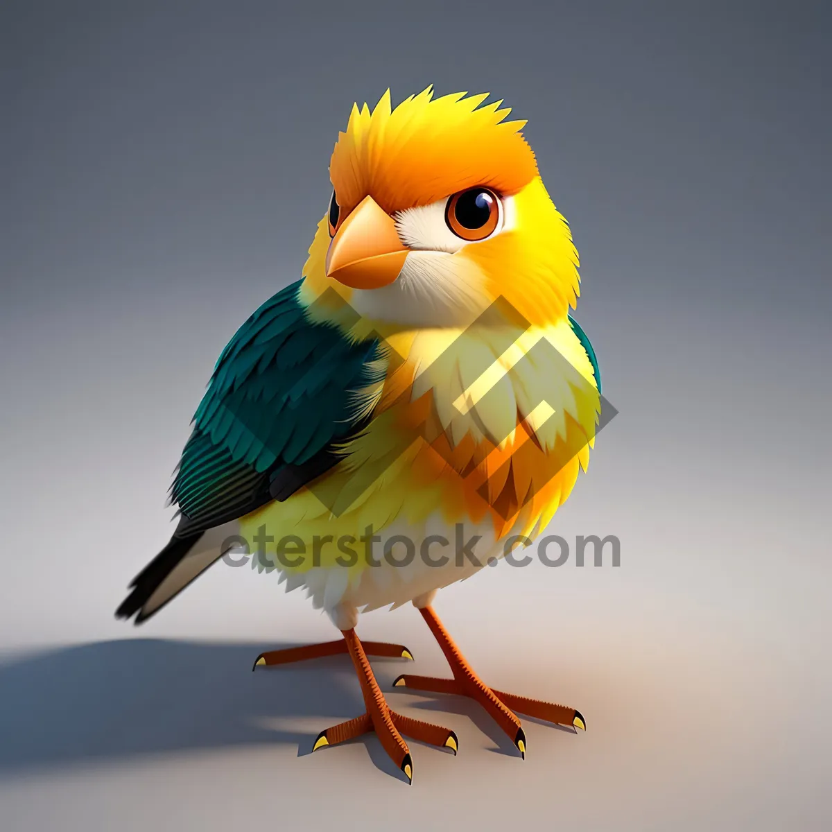 Picture of Adorable Yellow Baby Bird with Cute Wings