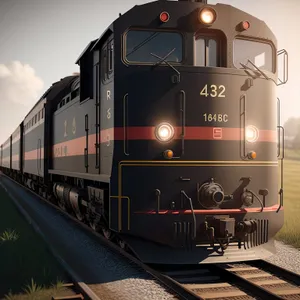 Vintage Electric Locomotive on Railroad Tracks