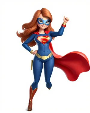 Silhouette of superhero cartoon character in cape