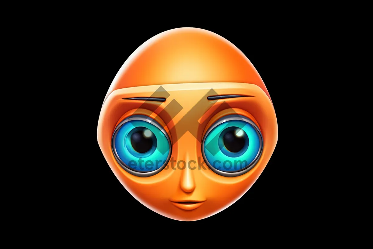 Picture of Cartoon Bacteria Icon with Eyebrow and Goggles Symbol