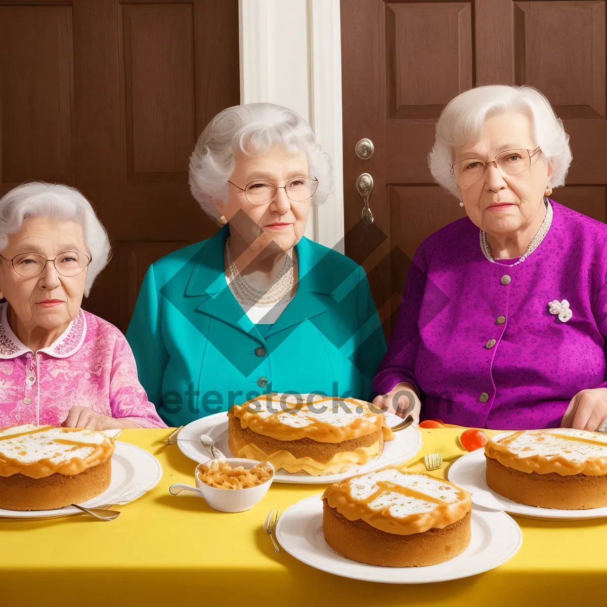 Picture of Smiling elderly couple enjoying meal together at restaurant