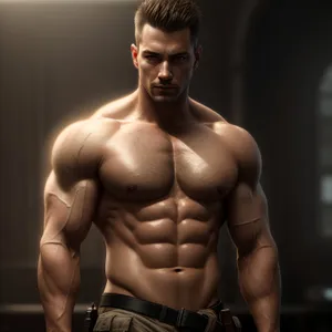 Sculpted Power: Chiseled Physique of a Masculine Bodybuilder.